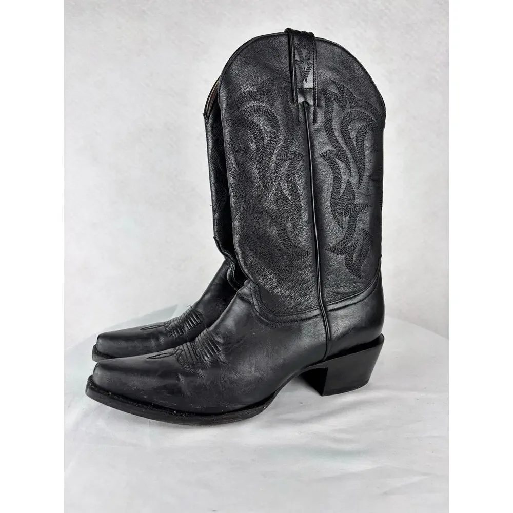 Shyanne Womens Cowboy Boots 9M Black Leather Western Rodeo Equestrian - Picture 3 of 6